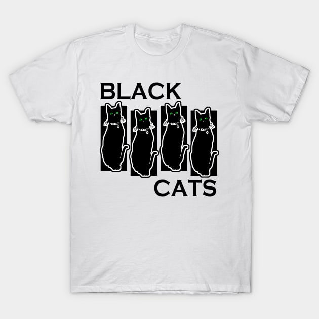 Black Cats T-Shirt by PepperKittyRules